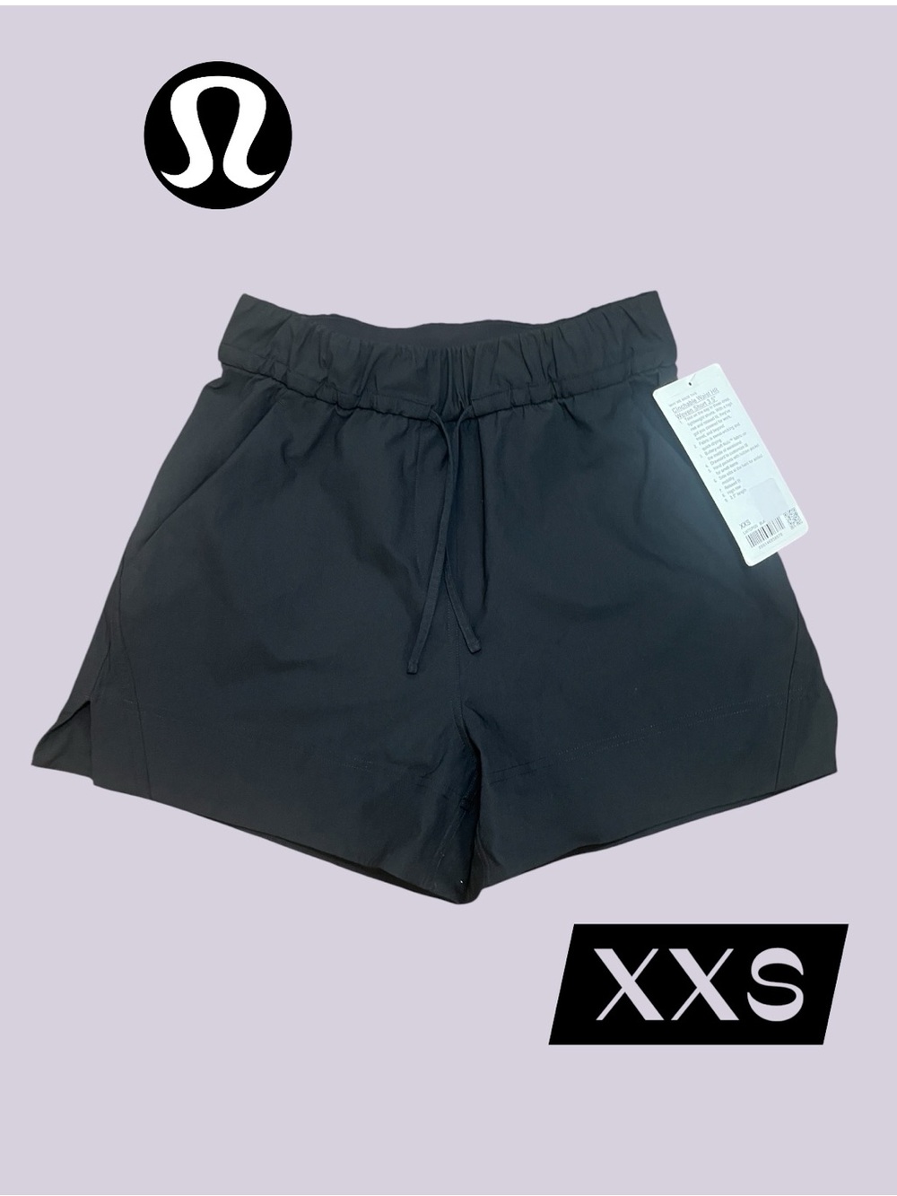 🌟 Lululemon Cinchable Waist HR Woven Shorts 3.5" - NWT - Black - Size XXS 🖤